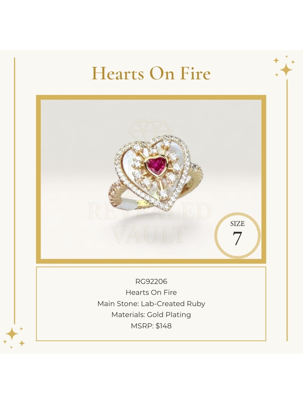 Hearts On Fire - Size 7 - July Birthday 2026